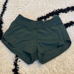 Outdoor Voices Forest Green Athletic Shorts with Side Zip